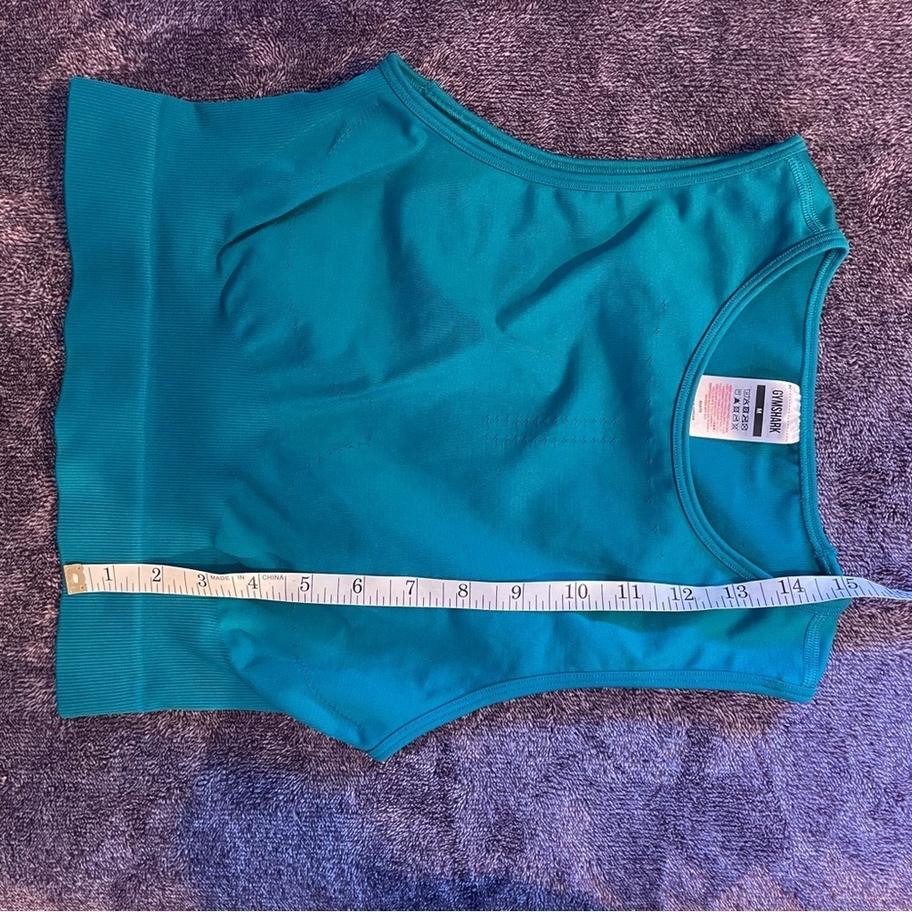 Gymshark sweat seamless midi tank sleeveless crop workout gym teal women medium - Picture 7 of 8